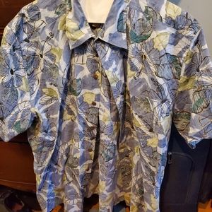 Caribean Joe Shirt Hibiscus Floral Tiki